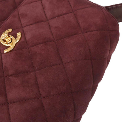 Chanel 1996-1997 Bordeaux Suede Handbag