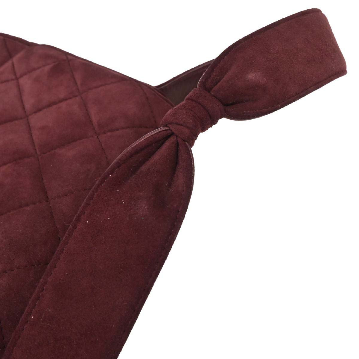 Chanel 1996-1997 Bordeaux Suede Handbag
