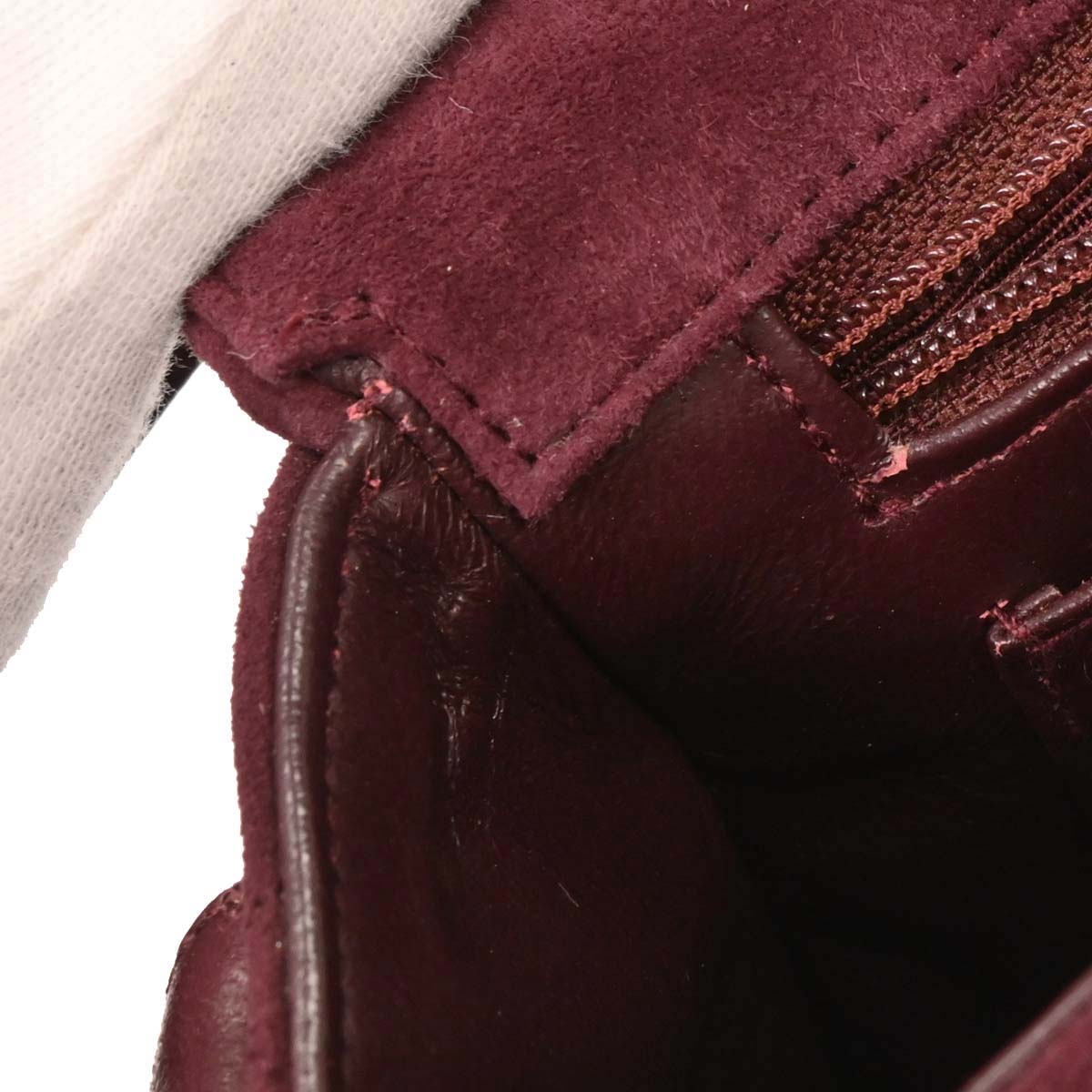 Chanel 1996-1997 Bordeaux Suede Handbag