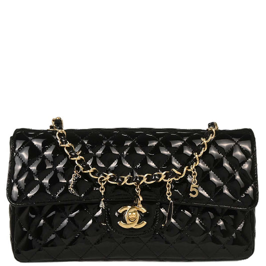 Chanel 2009-2010 Black Patent Leather Shoulder Bag