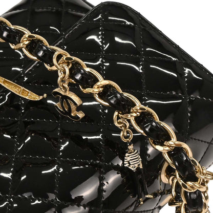 Chanel 2009-2010 Black Patent Leather Shoulder Bag