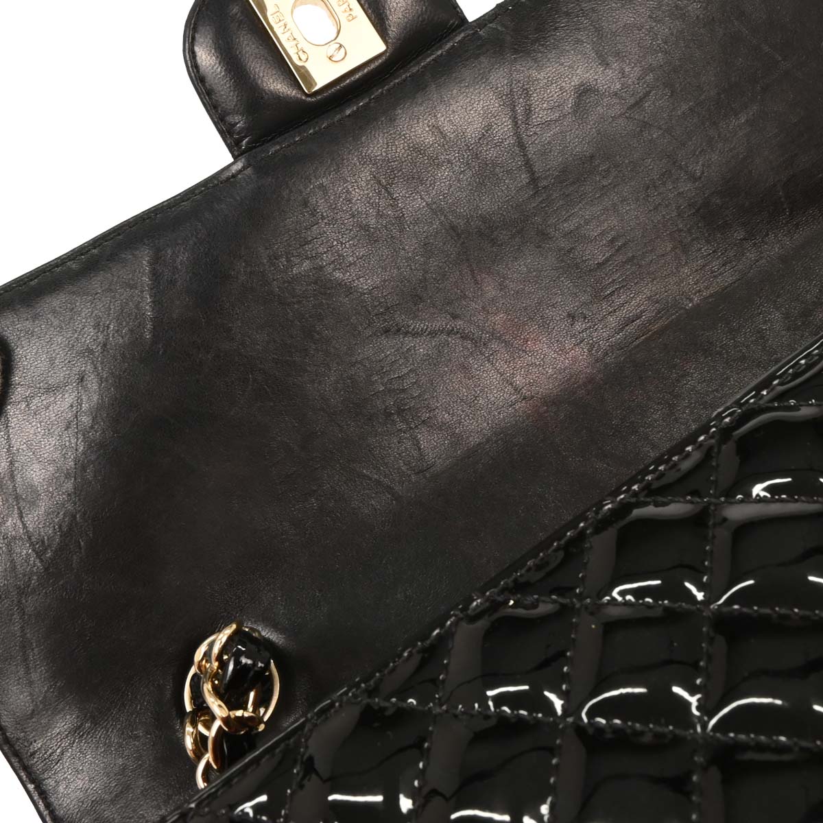 Chanel 2009-2010 Black Patent Leather Shoulder Bag