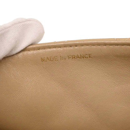 Chanel 1989-1991 Beige Lambskin Classic Square Flap Shoulder Bag