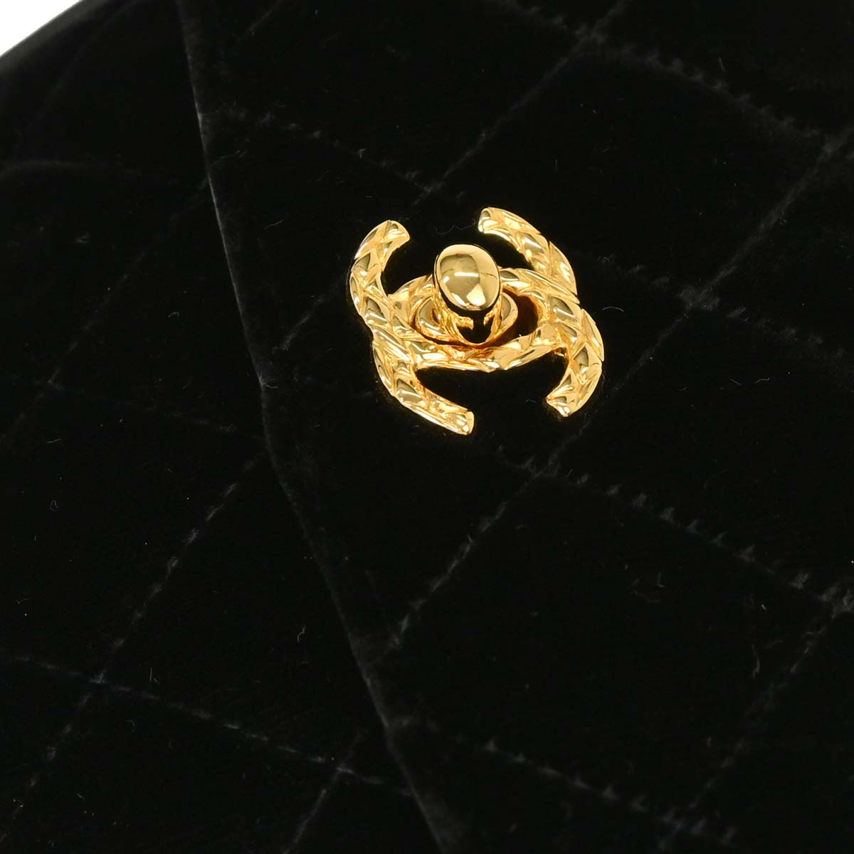 Chanel 1991-1994 Black Velvet Shoulder Bag