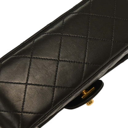 Chanel 1996-1997 Black Lambskin Mini Classic Square Flap Shoulder Bag