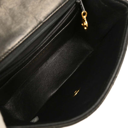 Chanel 1996-1997 Black Lambskin Mini Classic Square Flap Shoulder Bag