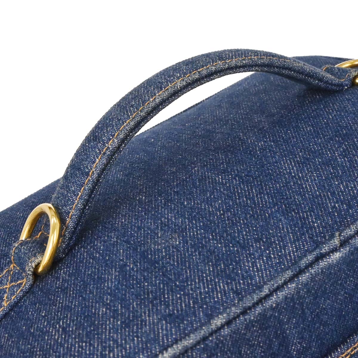 Chanel 1996-1997 Blue Denim Vanity 2way Shoulder Handbag