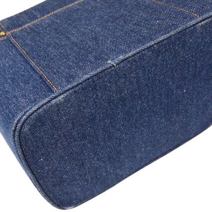 Chanel 1996-1997 Blue Denim Vanity 2way Shoulder Handbag