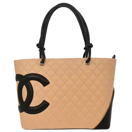 Chanel 2005-2006 Beige Calfskin Cambon Ligne Tote Handbag