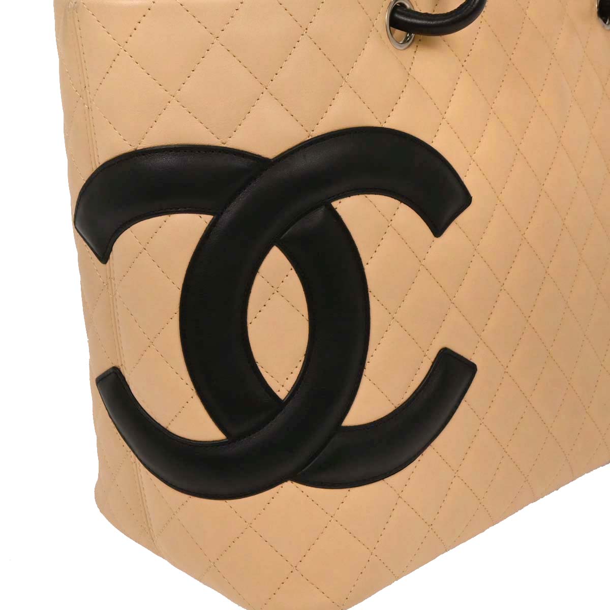 Chanel 2005-2006 Beige Calfskin Cambon Ligne Tote Handbag