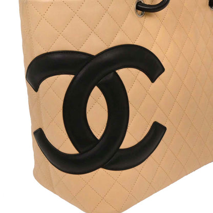 Chanel 2005-2006 Beige Calfskin Cambon Ligne Tote Handbag