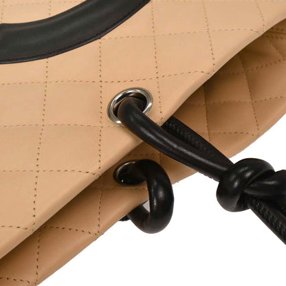 Chanel 2005-2006 Beige Calfskin Cambon Ligne Tote Handbag