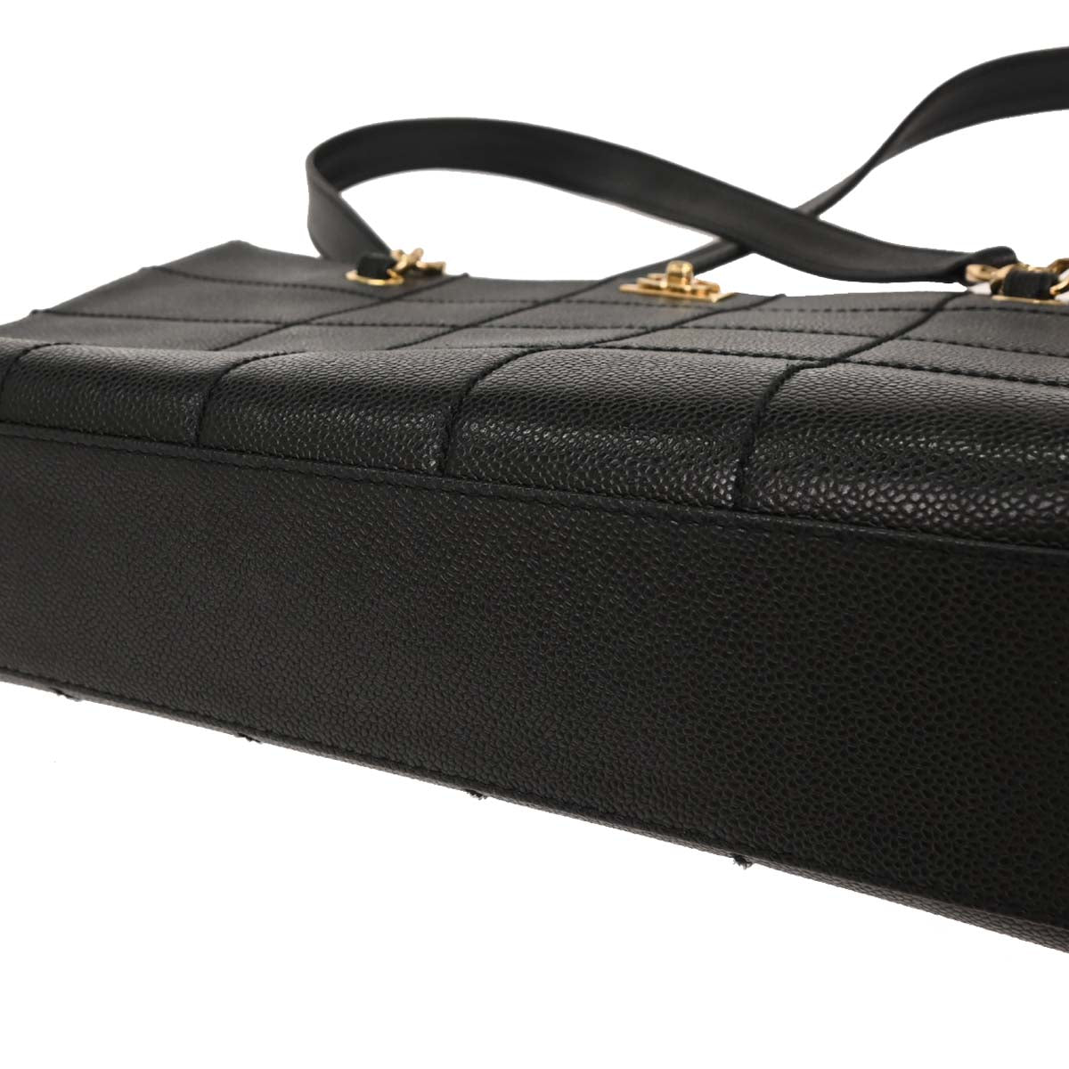 Chanel 2002-2003 Black Caviar Choco Bar Tote Handbag