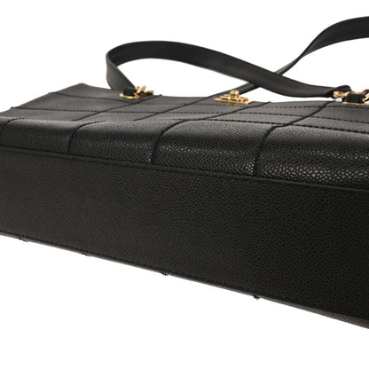 Chanel 2002-2003 Black Caviar Choco Bar Tote Handbag