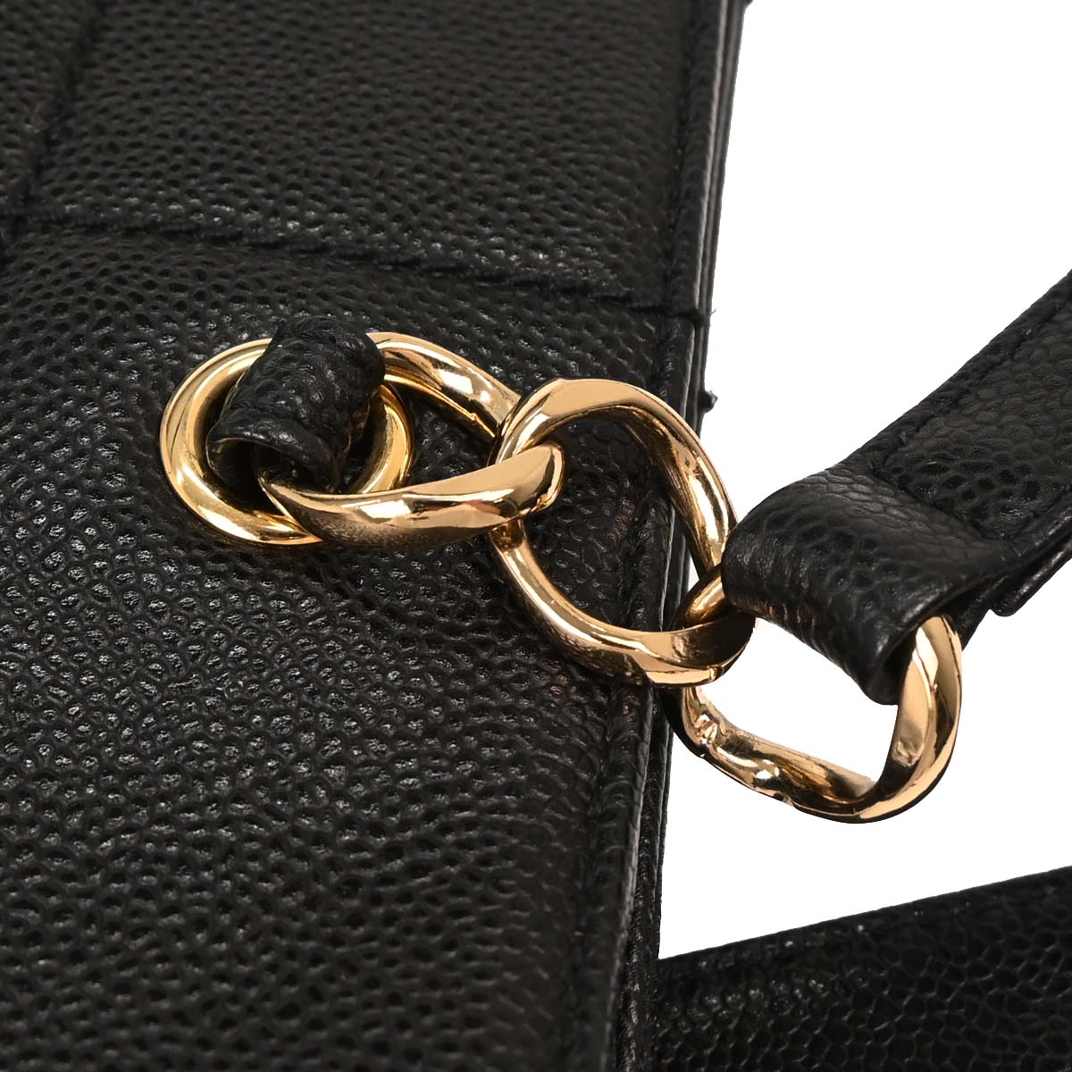 Chanel 2002-2003 Black Caviar Choco Bar Tote Handbag