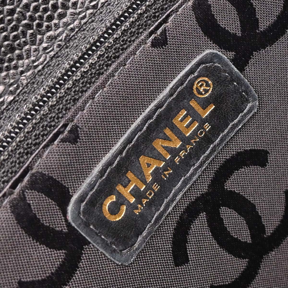 Chanel 2002-2003 Black Caviar Choco Bar Tote Handbag