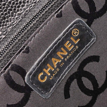Chanel 2002-2003 Black Caviar Choco Bar Tote Handbag