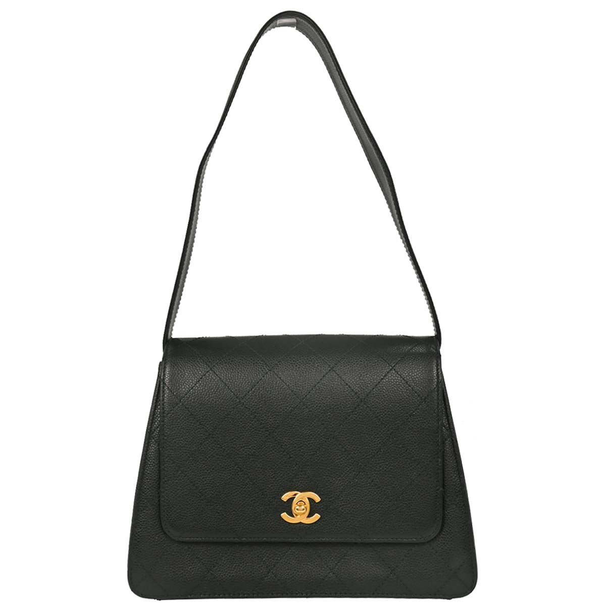 Chanel 1997-1999 Dark Green Caviar Handbag