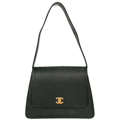 Chanel 1997-1999 Dark Green Caviar Handbag