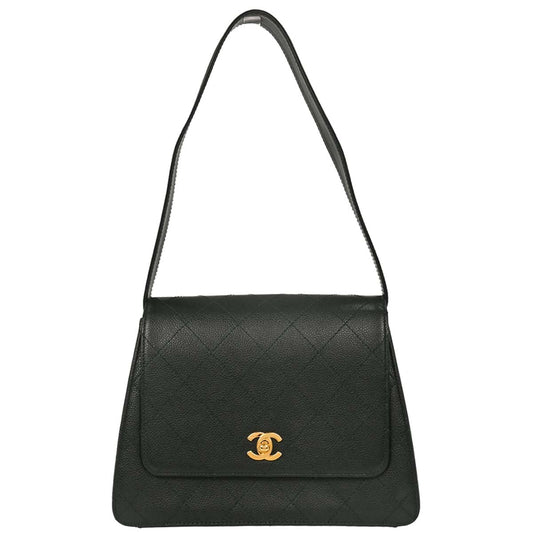 Chanel 1997-1999 Dark Green Caviar Handbag