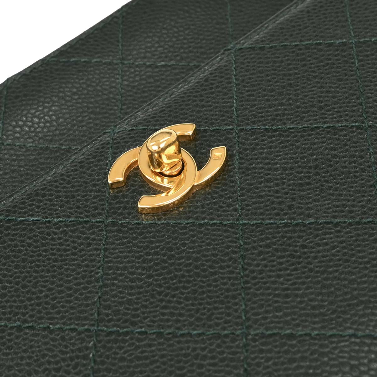 Chanel 1997-1999 Dark Green Caviar Handbag