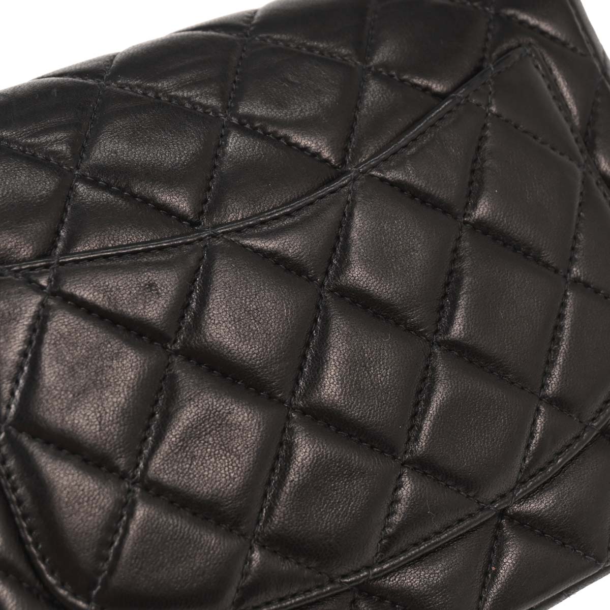 Chanel 2000-2001 Black Lambskin Mini Classic Square Flap Shoulder Bag