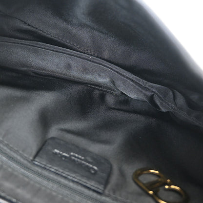 Christian Dior * Black Ostrich Saddle Handbag