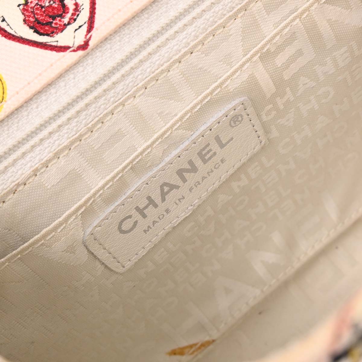 Chanel 2005-2006 Pink Canvas Valentine Mini Classic Square Flap Shoulder Bag