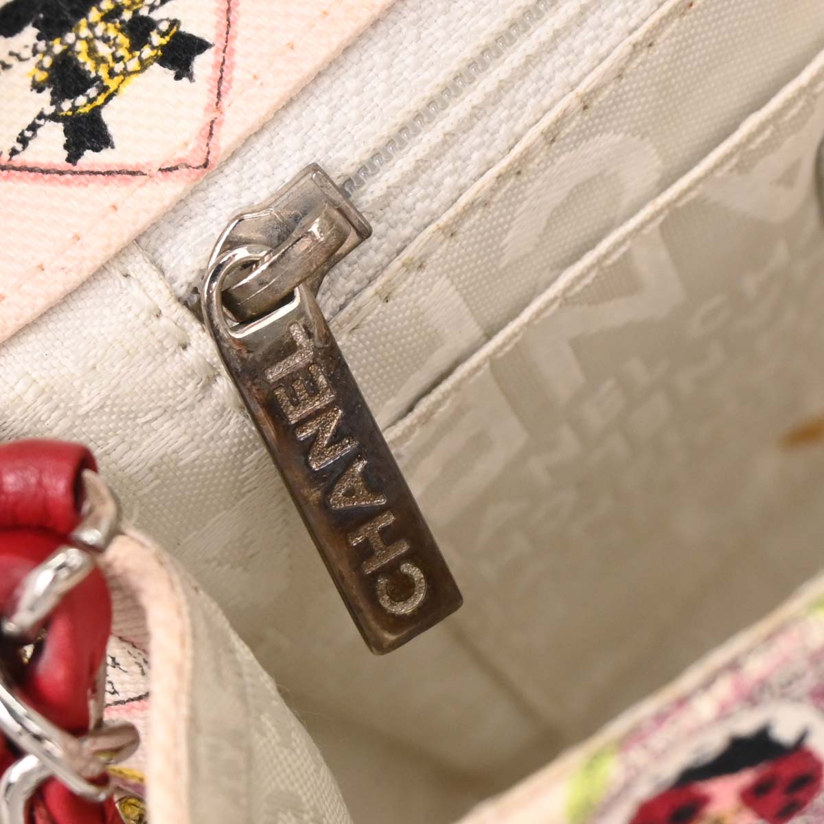Chanel 2005-2006 Pink Canvas Valentine Mini Classic Square Flap Shoulder Bag
