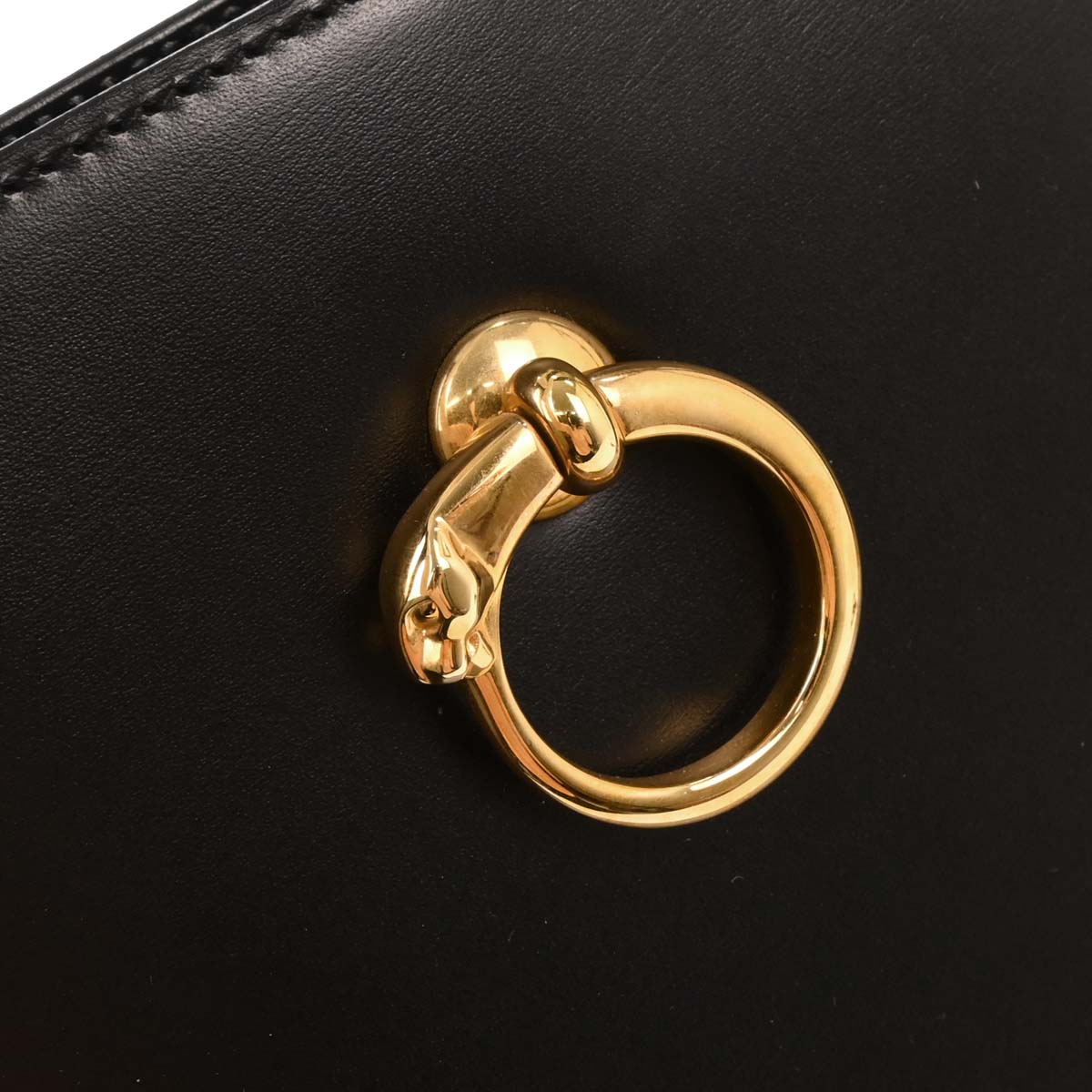 Cartier Black Leather Panthere 2way Shoulder Handbag
