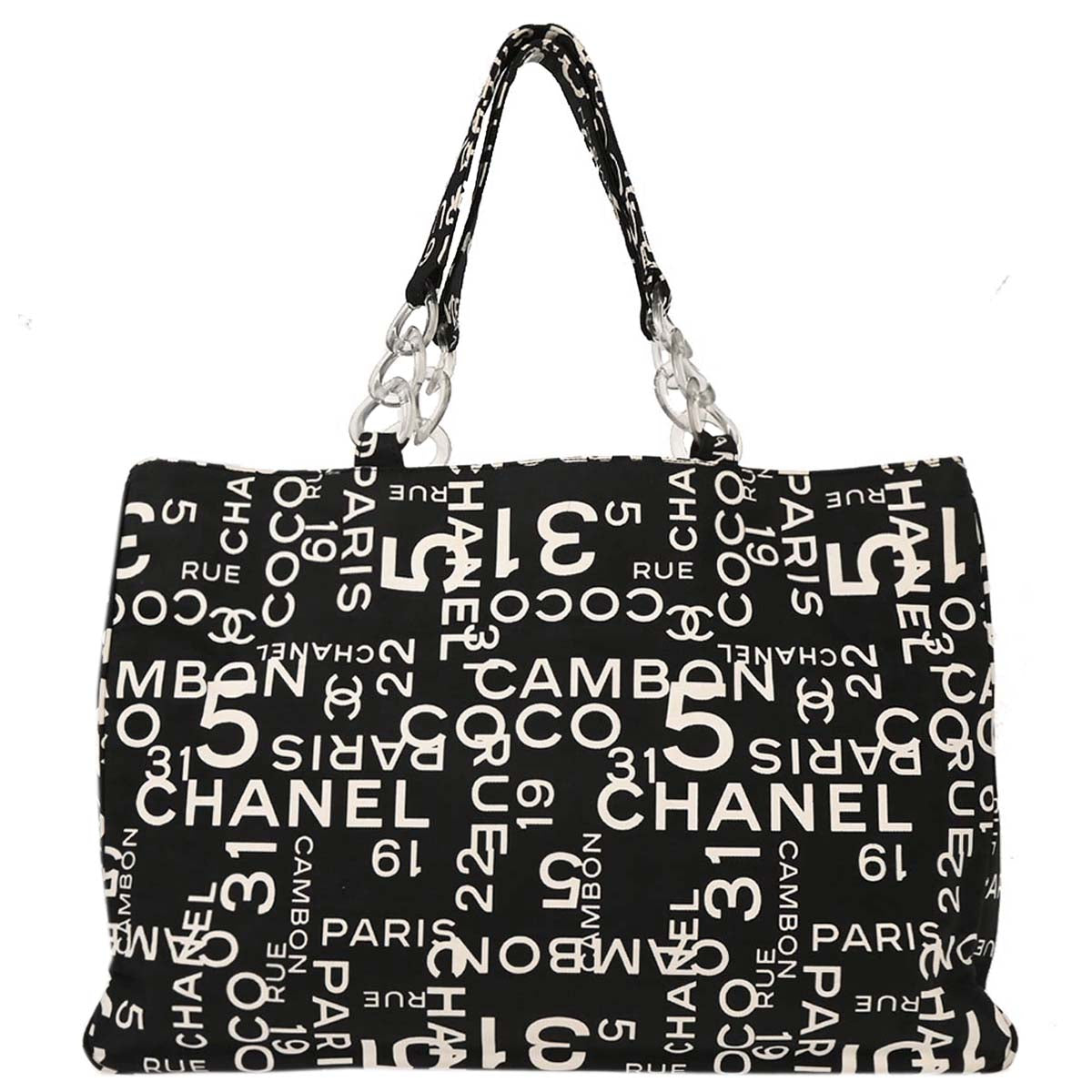 Chanel 2002-2003 Black Canvas By Sea Tote Handbag
