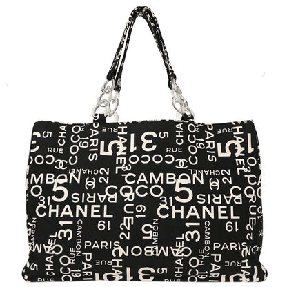 Chanel 2002-2003 Black Canvas By Sea Tote Handbag