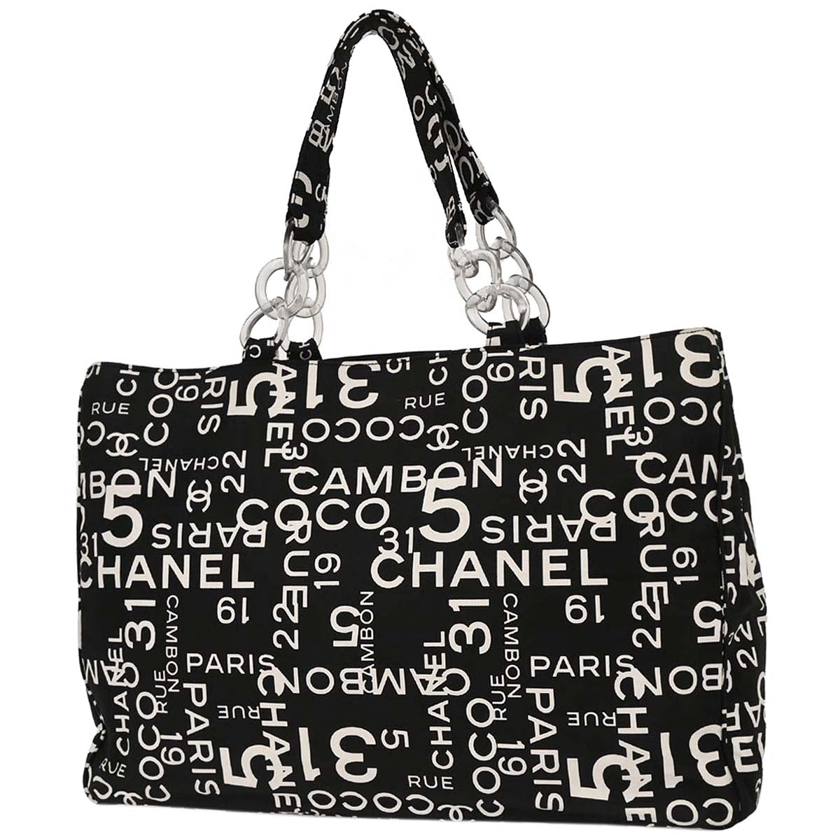Chanel 2002-2003 Black Canvas By Sea Tote Handbag