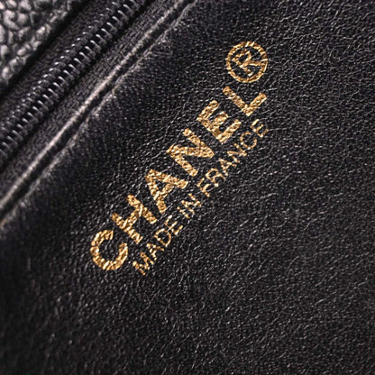 Chanel 1997-1999 Black Caviar Tote Handbag