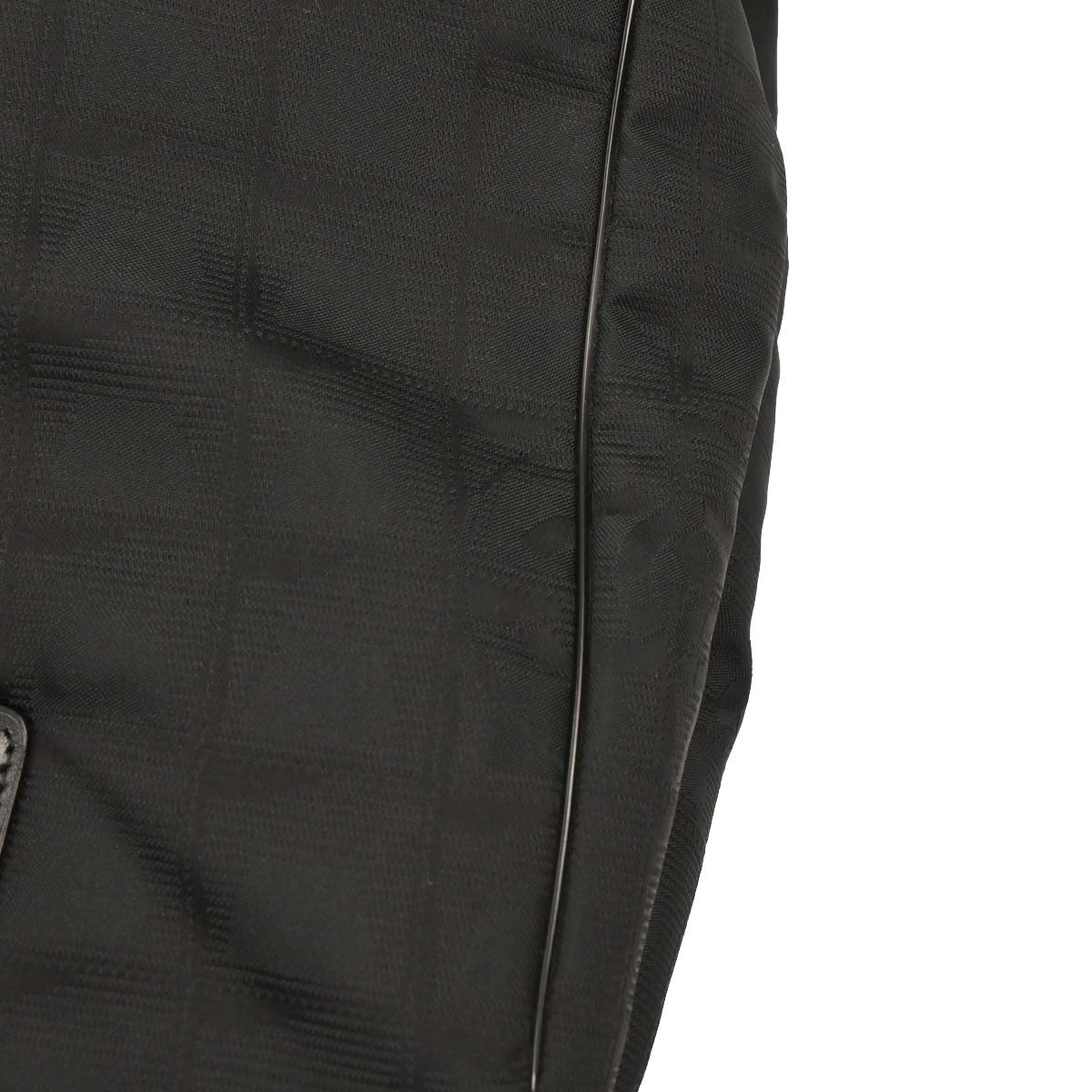 Chanel 2005-2006 Black Jacquard Nylon Travel Line Tote Handbag