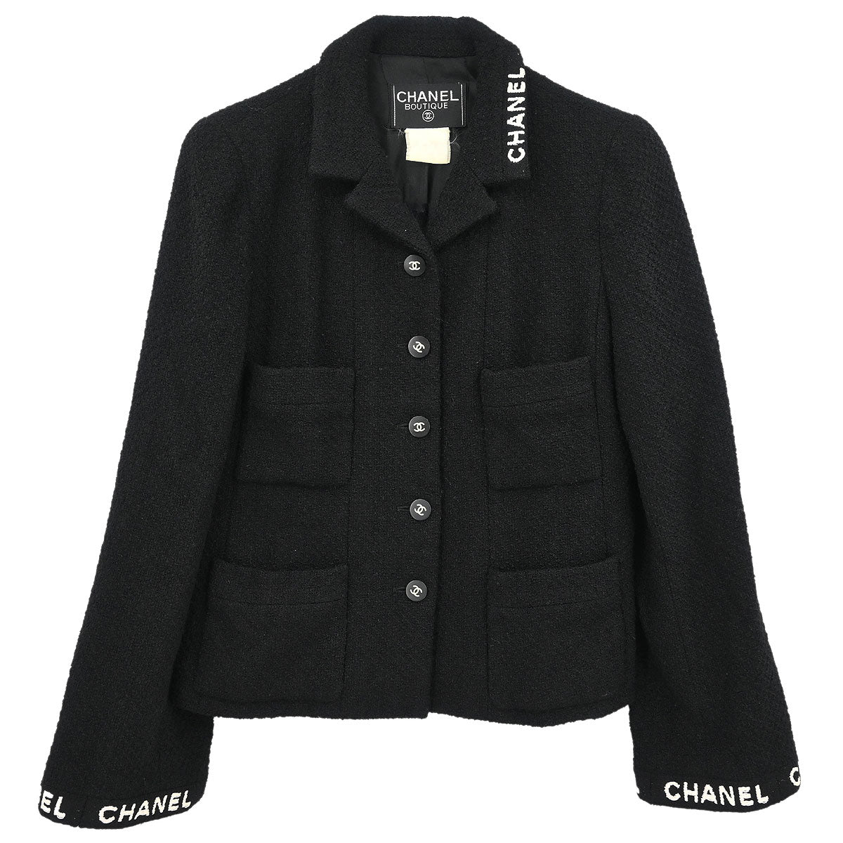 Chanel Single Breasted Jacket Black