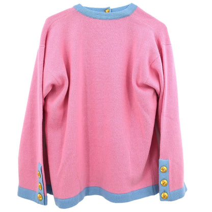 Chanel Ensemble Cardigan Short Sleeve Top Pink #40 #36