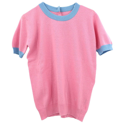 Chanel Ensemble Cardigan Short Sleeve Top Pink #40 #36