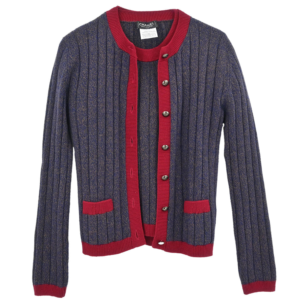 Chanel Ensemble Cardigan Top Navy #36