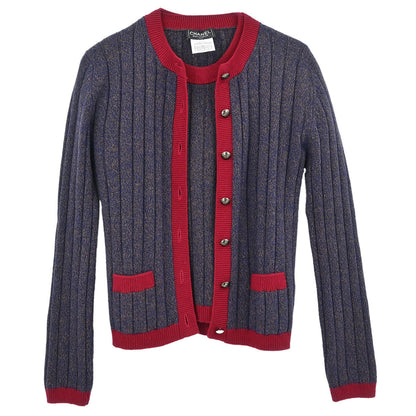 Chanel Ensemble Cardigan Top Navy #36