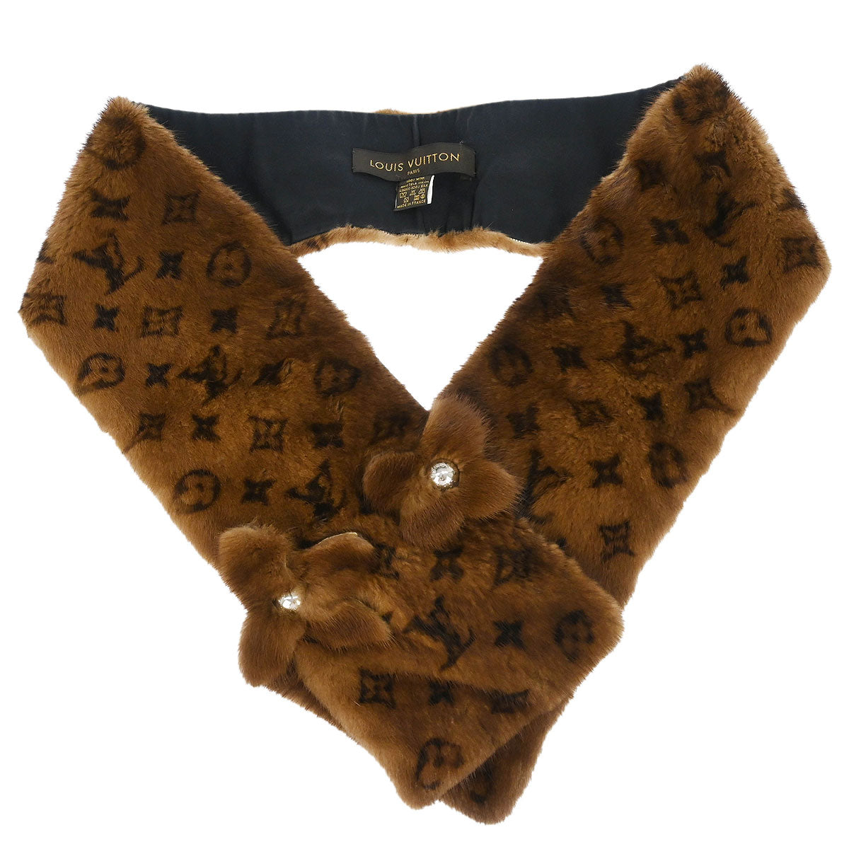 Louis Vuitton * Mink Shawl Stole M74259 Small Good