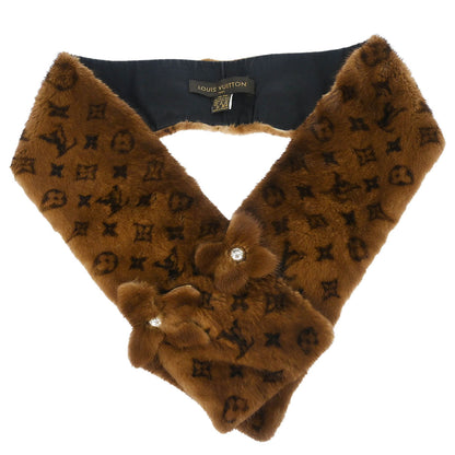 Louis Vuitton * Mink Shawl Stole M74259 Small Good