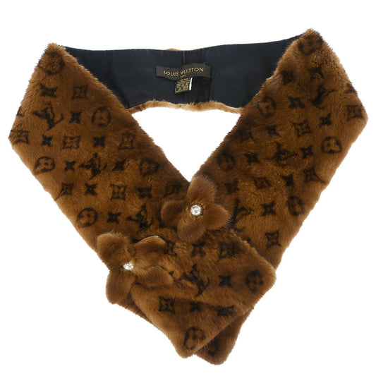 Louis Vuitton * Mink Shawl Stole M74259 Small Good