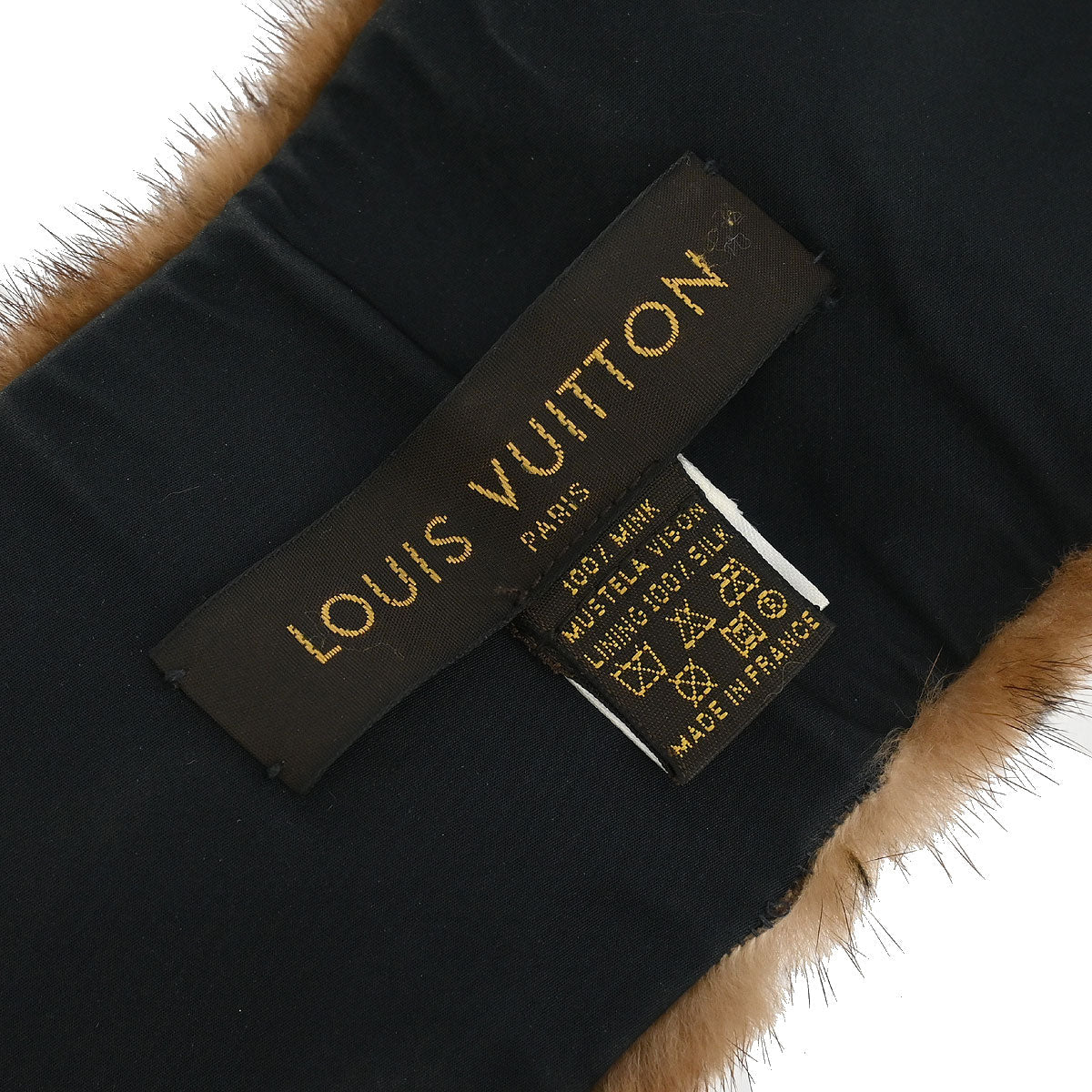 Louis Vuitton * Mink Shawl Stole M74259 Small Good