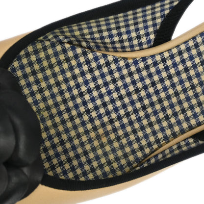 Chanel * Black Leather Shoes Sandals #36 1/2