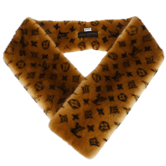 Louis Vuitton * Mink Echarpe Shawl Stole M72245 Small Good