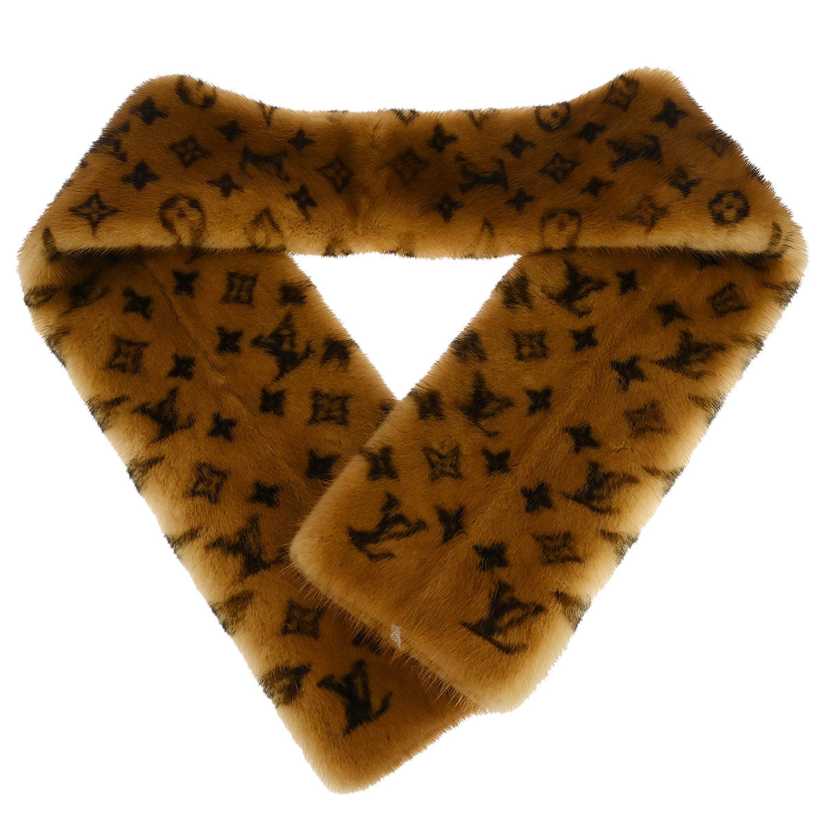 Louis Vuitton * Mink Echarpe Shawl Stole M72245 Small Good