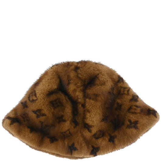Louis Vuitton * Monogram Mink Vison Hat M74219 #S Small Good