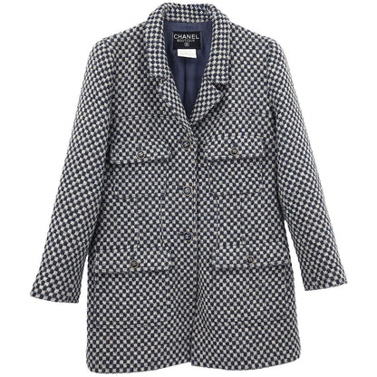 Chanel Single Breasted Jacket Navy #40