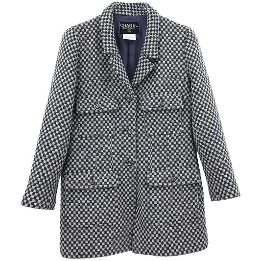 Chanel Single Breasted Jacket Navy #40
